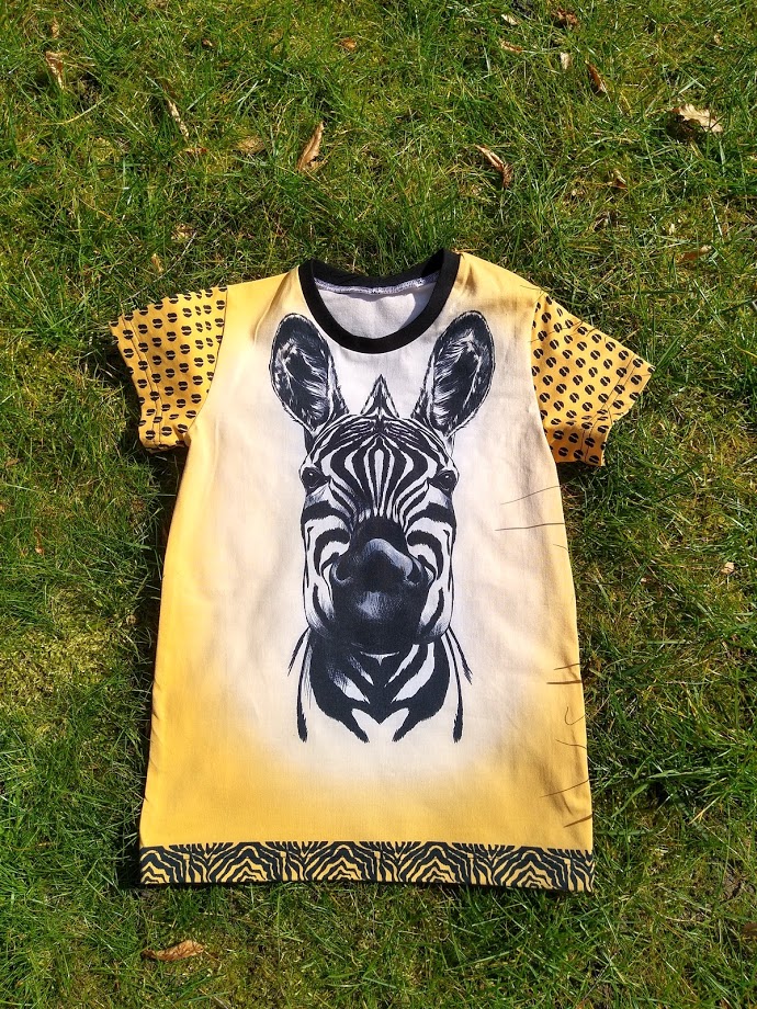 t-shirt, naaien, zebra, shirt, geel,