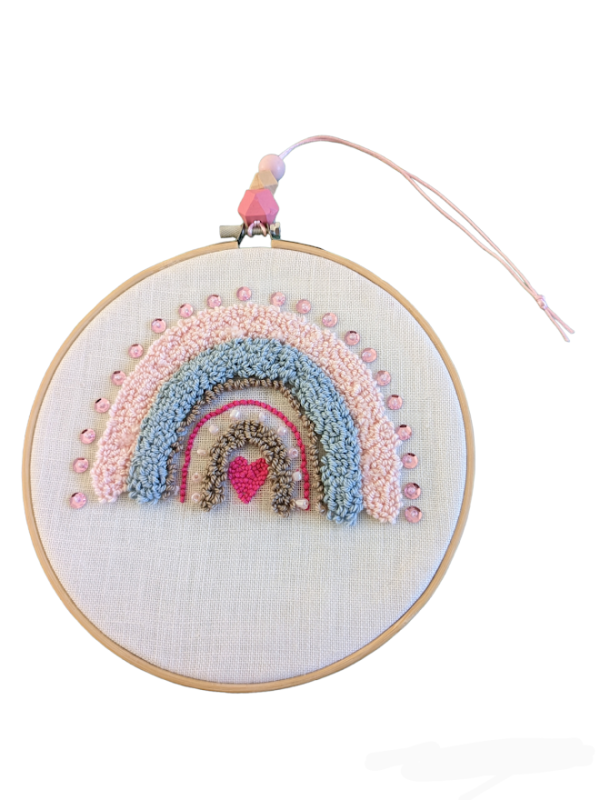 Regenboog roze, blauw, beige